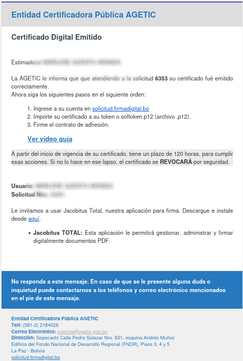 Notificación por correo electrónico