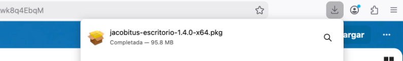 Notificación de descarga completada en macOS