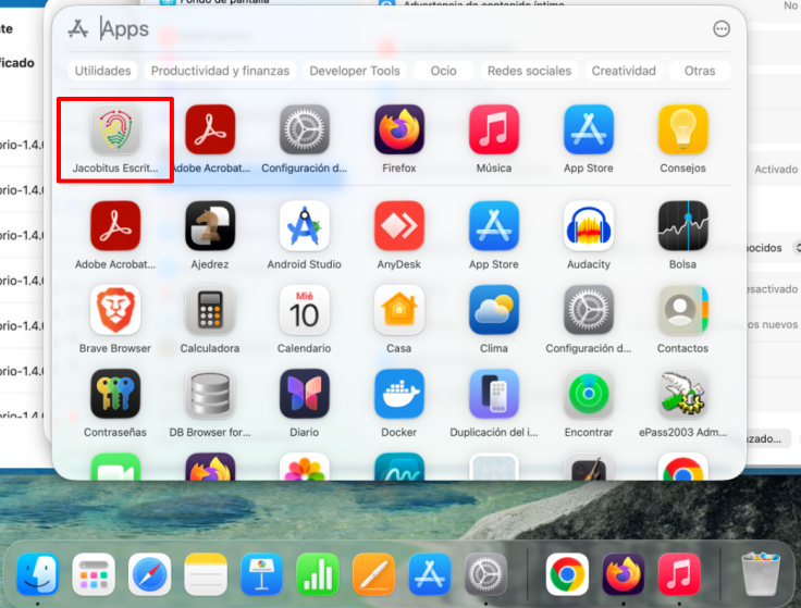 Icono del sistema en el Launchpad