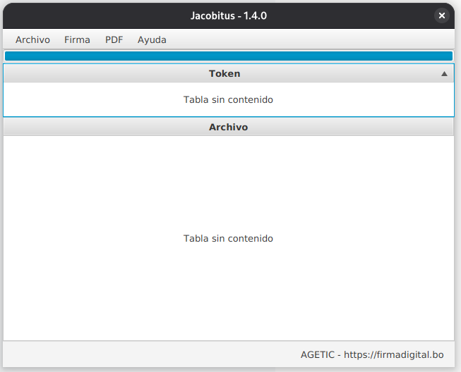 Carga inicial del software Jacobitus
