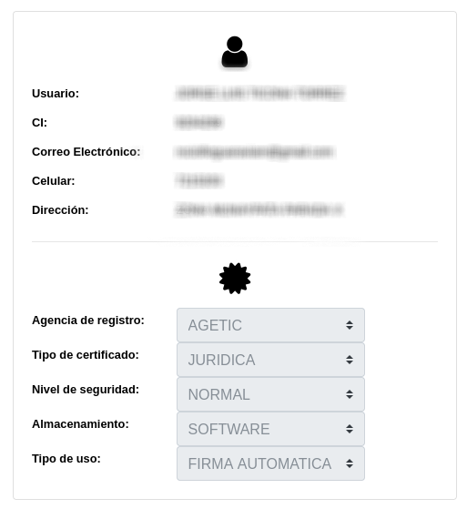 Cabecera de validación de modalidad