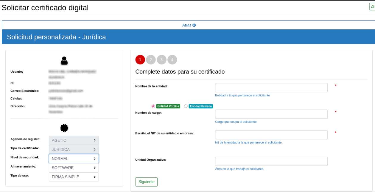 Asistente de configuración de firma