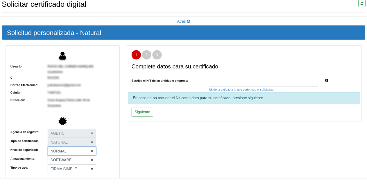 Módulos del formulario electrónico