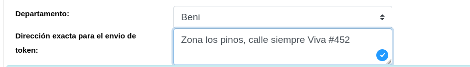Campos de dirección de entrega